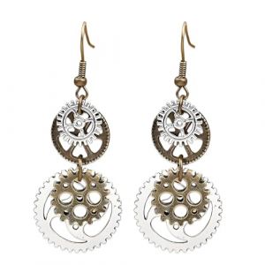 YAZWUR 1 paire Boucles d'Oreilles Steampunk Gear, Pendentif Steampunk Gear, Boucles d'Oreilles Vintage Steam Gear, Bijoux Gothiques Steampunk, Boucles d'Oreilles Steampunk pour Femmes (Romanimania OU, neuf)