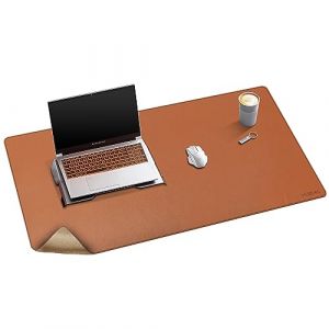 Mydours Sous-Main en cuir PU et Liège, 100x50cm Tapis de Bureau, Sous Main Bureau, Antidérapant en Liège Bords Cousus, multifonctionnel Double Face Tapis de bureau pour bureau/maison (Marron) (Mydours Office-supplies Direct, neuf)