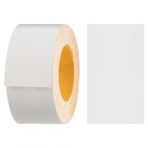 haggiy Bande de chant adhésive en mélamine, 40 mm x 5 m, maintien sûr sans repassage grâce à l'adhésif acrylique, bord, placage pour étagères/panneaux de bois (blanc brillant) (haggiy-Europe, neuf)