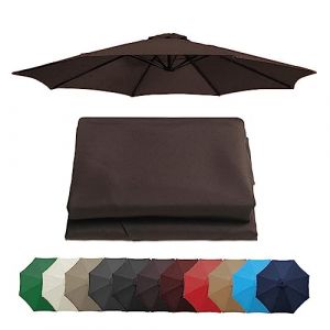 Auvent De Remplacement Pour Parasol 2m/2,7m/3m, 6 Baleines/8 Baleines Toile De Rechange Pour Parasol Déporté, Housse De Rechange Pour Parasol De Jardin Terrasse Plage (auvent Seulement) ( Color : Brow (Xuefuyuan, neuf)