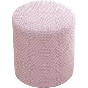 uyeoco Housse de Pouf Ottomane Rond Extensible, Petite/Grande Housse de Tabouret Confortable et Anti-poussière pour Tabouret Rond, Housse de Pouf Lavable en Machine avec élastique(Peach,L) (Fengzi Comprehensive, neuf)