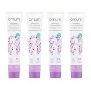OMUM - L'Eclatant - Dentifrice bio sans fluor - Id&eacute;al dents et gencives sensibles - Go&ucirc;t naturel et ultra-frais de menthe - Compatible grossesse et allaitement - Vegan - 75 ml (Omum, neuf)