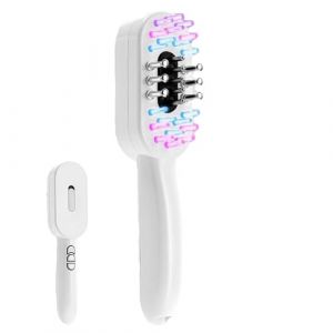 Brosse &Agrave; Cheveux Lumi&egrave;re Rouge | Brosse Massante &Eacute;lectrique pour Cheveux,Outil Renfor&ccedil;ateur avec Orifice pour Huile pour Voyage Maison Femmes Adultes Filles (zhiyuziqin, neuf)