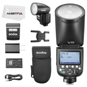 Godox V1Pro F Flash &agrave; t&ecirc;te Ronde pour Appareil Photo 2,4 G X sans Fil HSS 76 WS TTL Li-ION T&ecirc;te Ronde Speedlight avec Flash Externe SU-1 pour Fujifilm(Godox V1Pro F for Fujifilm) (AMBITFUL-UK, neuf)