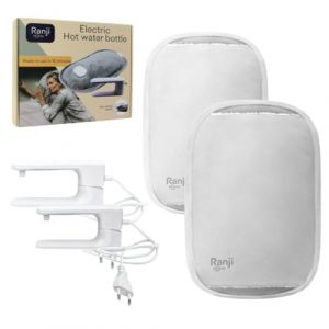 RANJI&reg; Bouillotte &Eacute;lectrique Chauffante - Tissu Doux et Confortable, Protection Surchauffe, Chaleur Longue Dur&eacute;e, Soulage Douleurs Musculaires, Ventre, Mains et Pieds (Lot de 2 Bouillottes) (BR'Trade, neuf)
