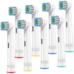 T&ecirc;tes de brosse &agrave; dents de rechange compatibles avec oral b braun, lot de 8 t&ecirc;tes de brosse &eacute;lectrique professionnelles pour Oralb Pro 500/1000/1500/3000/3757/5000/7000/7500/8000 (ZZWH SHOP, neuf)