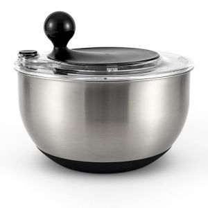 Hansek&uuml;che Essoreuse &agrave; salade en acier inoxydable &ndash; Essorez, servez et stockez dans un spinner &agrave; salade sans BPA &ndash; Grande capacit&eacute; de 4,5 litres avec manivelle (SK HANSE Trading, neuf)