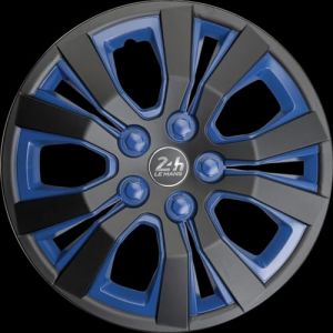 24H LE MANS E13MUL.BBL Enjoliveur Mulsanne, Noir/Bleu, Set de 4, 13" (AS DESIGN, neuf)