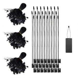 SWYSGS Cotton Suspendu Étiquette Ficelle Pression Verrouillage Goupilles Boucle Prix Étiquette Attache Plastique Balises Épingles noir,1000pcs (SWYSGS, neuf)