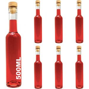 casavetro Futura HGK Lot de 6, 12 bouteilles en verre de 500 ml - Bouteilles &agrave; remplir soi-m&ecirc;me - 0,5 l - Bouteilles de liqueur - Bouteilles &agrave; liqueur - Bouteilles d'huile (6 x 500 ml) (GGH GmbH, neuf)