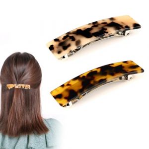 OUDQFCJ 2 Stück Frauen Haarspangen, Französische Haarspangen, Vintage Haar Accessoires Haarspangen, Automatische Schildpatt Haarspangen, Dicke Haarspangen, Französische Vintage Haarspangen (Mapico, neuf)