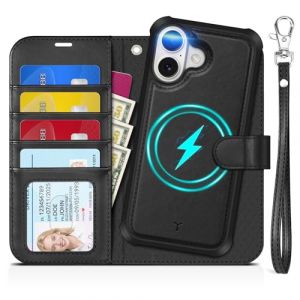 TUCCH Coque 2 en 1 pour iPhone 17 6,3-Pouces 5G 2025 [RFID Blocage] | Housse Amovible Cuir Synth&eacute;tique Etui &agrave; Clapet Protection Portefeuille Housse Fonction Support Fermeture Magn&eacute;tique, Noir (EC-GLOBAL FR, neuf)