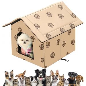 Maison pour chat ext&eacute;rieur r&eacute;sistant &agrave; l'hiver &eacute;tanche niche pour chat : WIYETY 40 x 35 x 38 cm maison pour chat pliable pour petit chien chat grotte chaude lavable maison pour chien refuge pour (CAUSEWAY CONSTRUCTINO, neuf)