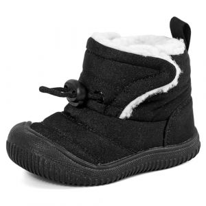 MASOCIO Bottes Bebe Garcon Fille Hiver Boots Bottines Neige B&eacute;b&eacute; Enfant Gar&ccedil;on Chaussons Fourr&eacute;s Fourre Chaussures Chauds Fourrure Fourrees Noir 2 (Taille Fabricant: CN 27) EU 26 (Ortego, neuf)