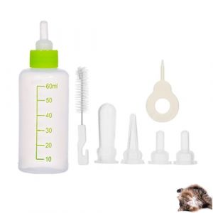 Biberon Chaton pour animaux de compagnie 60 ml Kit pour biberons pour chatons, bouteille pour chien chat, biberon pour animaux domestiques avec 4 et 1 brosses de nettoyage, pour chatons (Rainbow185, neuf)