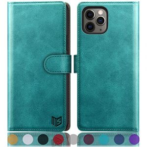 SUANPOT &Eacute;tui pour iPhone 11 Pro 5,8" avec [Porte-Cartes de cr&eacute;dit] [Blocage RFID], &eacute;tui de Protection &agrave; Rabat en Cuir synth&eacute;tique pour Homme et Femme pour Apple 11 Pro (Bleu) Vert (STAVROLINE TRADING COMPANY SINGLE MEMBER P.C., neuf)