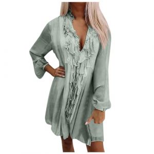 NNGOTD Robes de Cocktail pour Adolescentes Robes de c&eacute;r&eacute;monie soir&eacute;e pour invit&eacute;s Mariage en Dentelle sans Manches Womens Summer Boho Sexy Backless Long Dresses Pas Cher Solde (2B Vert,XXL) (BAULMD（90% Big Promotion Without Discount Code ）, neuf)