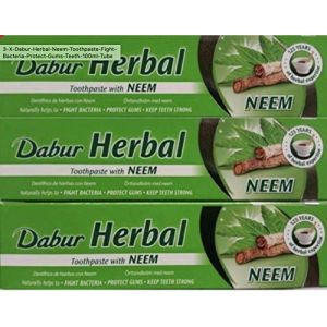 Dabur - Dentifrice aux herbes - au neem - lot de 3 tubes de 100 g (todoveg, neuf)