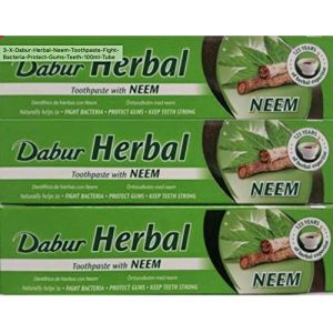 Dabur - Dentifrice aux herbes - au neem - lot de 3 tubes de 100 g (YARO FRANCE, neuf)