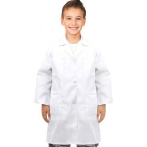 MIVAIUN Blouse Docteur Blouse Chimie Blanche Enfants Costume de Docteur Scientifique Enfants Déguisement Docteur Enfants, Blouse de Laboratoire Manteau Scientifique pour Jeux de Rôle (L) (HONGXIN EU, neuf)