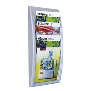 Paperflow Pr&eacute;sentoir mural aluminium Quick Fit System 4 cases A4 (Maxiburo, neuf)