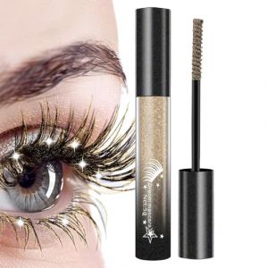 Erconsso Mascara Or,Mascara Argent,Mascara pour cils à paillettes imperméables - Maquillage cils teinte Mascara longue durée cils scintillants maquillage pour femmes filles visage fard à paupières (ercong, neuf)