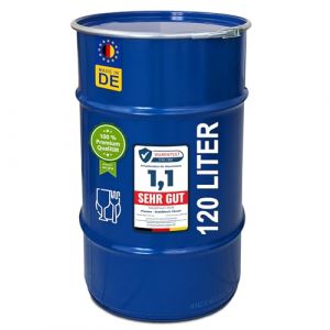 plasteo® Fût en acier Hobbock - Couvercle en tôle d'acier - Convient pour l'aspiration de poussière cyclonique - Fût en tôle métallique - Homologation ONU - Fabriqué en Allemagne (120 litres) (wilai GmbH, neuf)