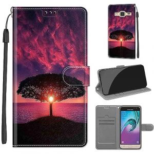 Coque pour Samsung Galaxy J3 / J3 (2016) &Eacute;tui, avec [B&eacute;quille] [Fentes pour Cartes] Housse, Flip Case Portefeuille Etui Compatible Samsung Galaxy J3 / J3 (2016) (WGR Global Business, neuf)