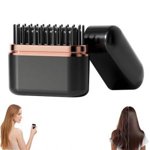 CBDYWVR Glambrush Mini fer &agrave; lisser avec contr&ocirc;le intelligent de la temp&eacute;rature &agrave; 3 vitesses, mini peigne &agrave; lisser sans fil avec &eacute;cran LCD, batterie de 2000 mAh, chauffage rapide, design anti-br&ucirc;lure (CBDYWVR-FR, neuf)