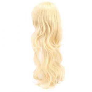 Perruque de Cosplay Longue Blonde Ondulée, Perruque élégante en Fibre Haute Température Longue Blonde Bouclée pour Costume de Fête de Cosplay pour Femme (Nocopi, neuf)