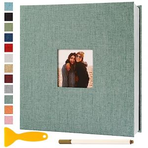 Album Photo Adhesif Vierge 33x32 CM Classeur Photo Livre Photo Personnalisable Scrapbook de Classe Mariage Livre D'or Enfant Bebe Carte Postale DIY, 40 Pages Vert (Semfalbuums, neuf)