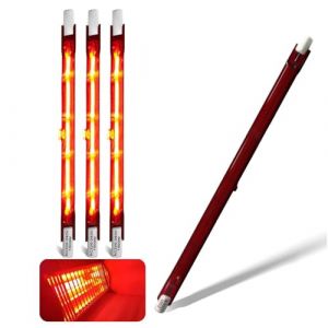 Ampoule Infrarouge 1500W, Ampoule Chauffante Rubis 254mm, Lampe Halogène Infrarouge Dimmable, 240V Tubes Halogène Quartz R7s 1500Lm, Lampe Quartz R7s pour Chauffage Heatmaster U3, 10mm Ø, Paquet de 4 (JHKEJI, neuf)
