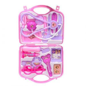 Malette Docteur Enfant, 15PCS &Eacute;tui de Transport Docteur Accessoires avec St&eacute;thoscope, Thermom&egrave;tre, Jouets de Jeu de R&ocirc;le de Docteur Cadeau de Jeu de F&ecirc;te pour Gar&ccedil;ons Filles 3 Ans (Rose) (WEPOWER, neuf)