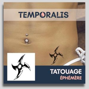 Faux Tatouage ARME - Temporalis® | Tatouage Ephemere Femme et Homme – Cosmétique Certifié UE, Encre Vegan & Waterproof – Dure 1 à 2 semaines [ Tattoo Shuriken ] (Euro Crafted, neuf)