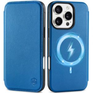 Shieldon Etui Mince pour iPhone 16 Pro 5G, Coque Fine Cuir Véritable Housse Portefeuille [Fentes pour Cartes][RFID Blocage] Wallet Slim Compatible avec iPhone 16 Pro (6,3 Pouces 2024) - Bleu Saphir (TG-Global FR, neuf)