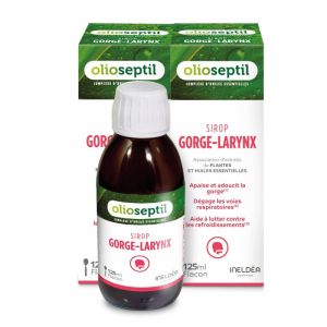 OLIOSEPTIL - Sirop gorge-larynx - Association d'extraits et d'huile essentielles de plantes - Apaise les voies respiratoires - Aide à lutter contre les refroidissements - Lot de 2 (Parabio Santé, neuf)