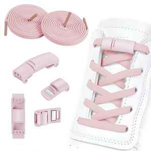 OSDUE Élastiques Lacets, 2 Paires Sans Cravate Lacets à Boucle Magnétique, No Tie en Caoutchouc Silicone Lacets Elastiques Sans Nœud pour Lacets de Chaussures, Convient à Toutes les Chaussures (Noir) (PLUM-MARKETING, neuf)