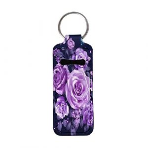 chaqlin Porte-clé en néoprène pour femme et fille Motif rose Violet (chaqlin, neuf)