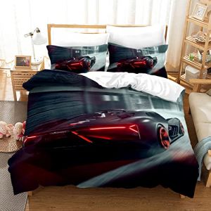 Parure de Lit 90x190 Enfant Voiture Noire Housse de Couette 90x190 110g/㎡ Microfibre + 1 Taie d'oreiller 65x65 Housse de Couette Adaptée Aux Garçons Filles Housse Couette Ado (LIUJUNHUI的店, neuf)