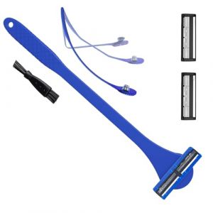 Outil de toilettage efficace pour homme 2 en 1 - Brosse de dos et rasoir avec trois couches et poign&eacute;e ergonomique manuelle (ZHIsxin, neuf)
