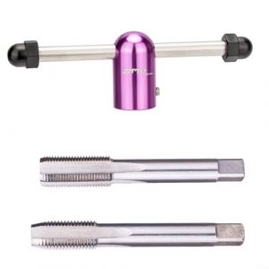 Kit de r&eacute;paration de filetage de manivelle de v&eacute;lo avec tarauds gauche et droit pour vilebrequin 9/16 (L + R + cl&eacute;) (Sengying, neuf)