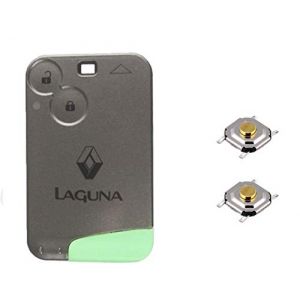 Kit de réparation Coque clé carte compatible Laguna + 2 boutons poussoirs (Carcasaschulas, neuf)