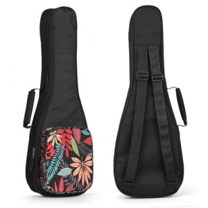SHANNA Sac Coloré pour Ukulélé 23/24 Pouces, Housse pour Ukulélé, Soprano Etui Ukulélé, Rembourré pour Ukulélé avec Bretelles Réglables, Rembourrage épais et Fermeture à Glissière Améliorée, Fleurs (ChenyongEU, neuf)