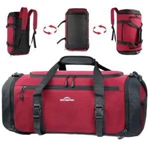 ZIOISNM Sac de Sport Homme Femme, Sac de Voyage Homme 42L avec Compartiment Chaussures, Compartiment pour Articles Humides et Isolation Thermique, Sacs a Dos Voyage pour Gym, Camping (Rouge fonc&eacute;) (ziosinm, neuf)