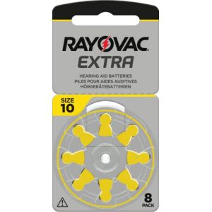 RAYOVAC Extra Lot de 80 piles pour appareils auditifs type 10 - PR70 - Code couleur jaune - 1,45 V - 80 piles (10 x 8 piles) (WHI-Tilburg, neuf)