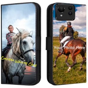 FortiCase Coque Personnalis&eacute;e pour ASUS Zenfone 9,Cuir Housse Clapet Protection &Eacute;tui Fentes Support Case,Personnalisable Etui avec Votre Propre Photo Image Texte Housse - Black-LN4 (Lanni Trade, neuf)