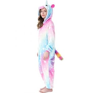 Ovender Kigurumi Adulte Costume Animaux Halloween Carnaval ou Spectacle de Noël Party Show Pyjamas Cosplay Combinaison Unisexe Winter Zoo Deguisements Femmes et Hommes (L/XL, Pony Licorne 4) (Ovender, neuf)