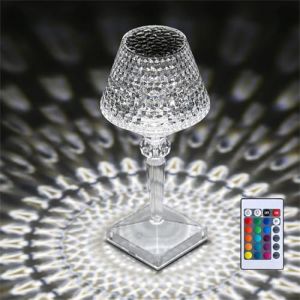 SHANJIA Lampe en cristal, lampe de table en cristal diamant, lampe de chevet avec touch 16 changement de couleur lampe de chevet tactile lampe de chevet USB Line (L) (XJAZL, neuf)