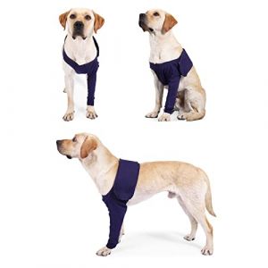 Protecteur de Coude pour Chien, Coussinets de Protection de Coude Respirants, Confort Tr&egrave;s &eacute;lastique, Support D'immobilisation de L'attelle de Coude Anti-l&eacute;chage(XL) (Qizesar, neuf)