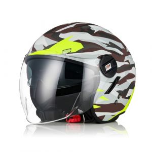 ORIGINE Casque Moto Jet Casque Scooter Ouvert avec Double Visi&egrave;re Homologu&eacute; ECE 2206 (SWAT Matt Black,M) (H&H Sports Protection srl, neuf)